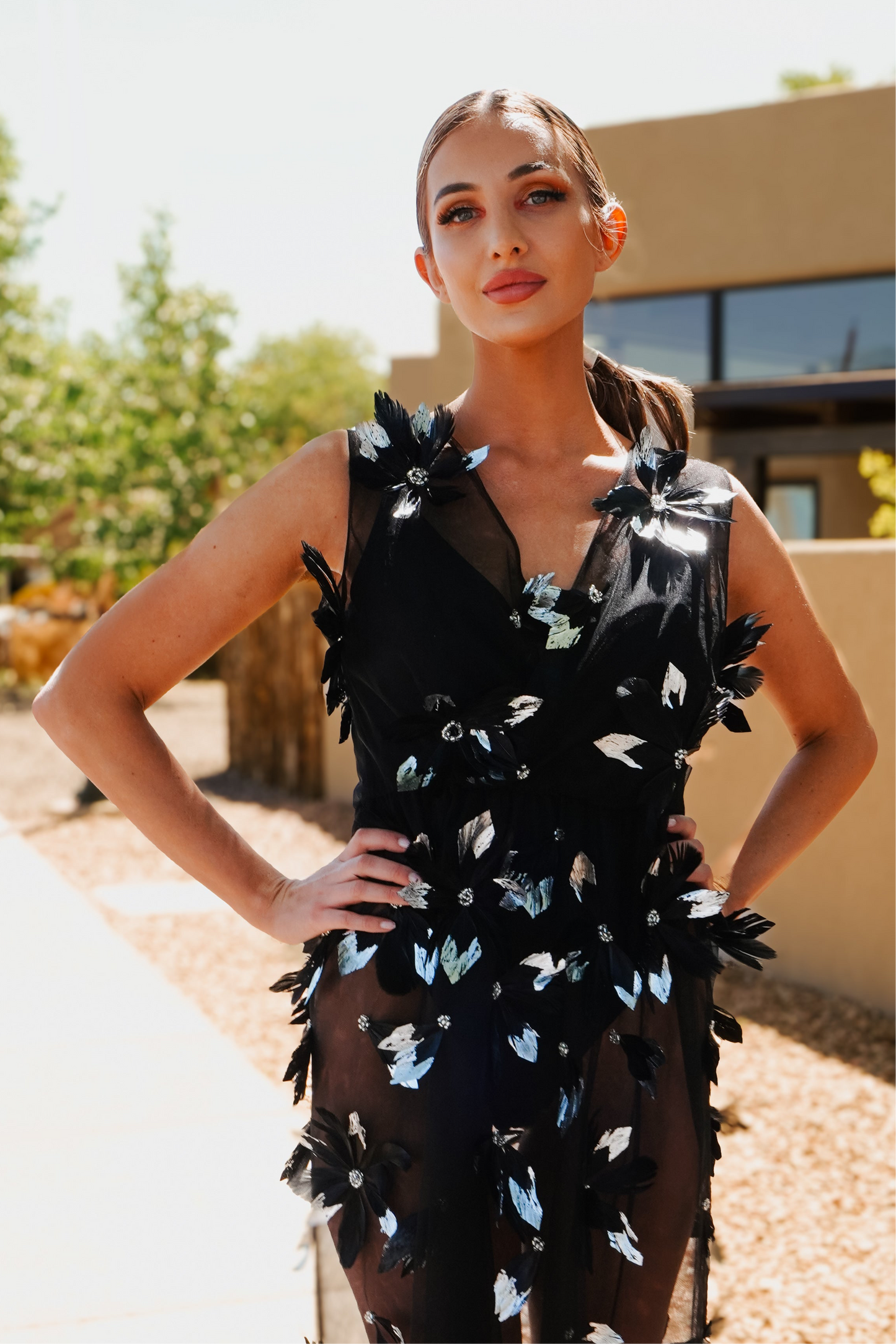 Feather Floral Mini Dress (Pre-sale)