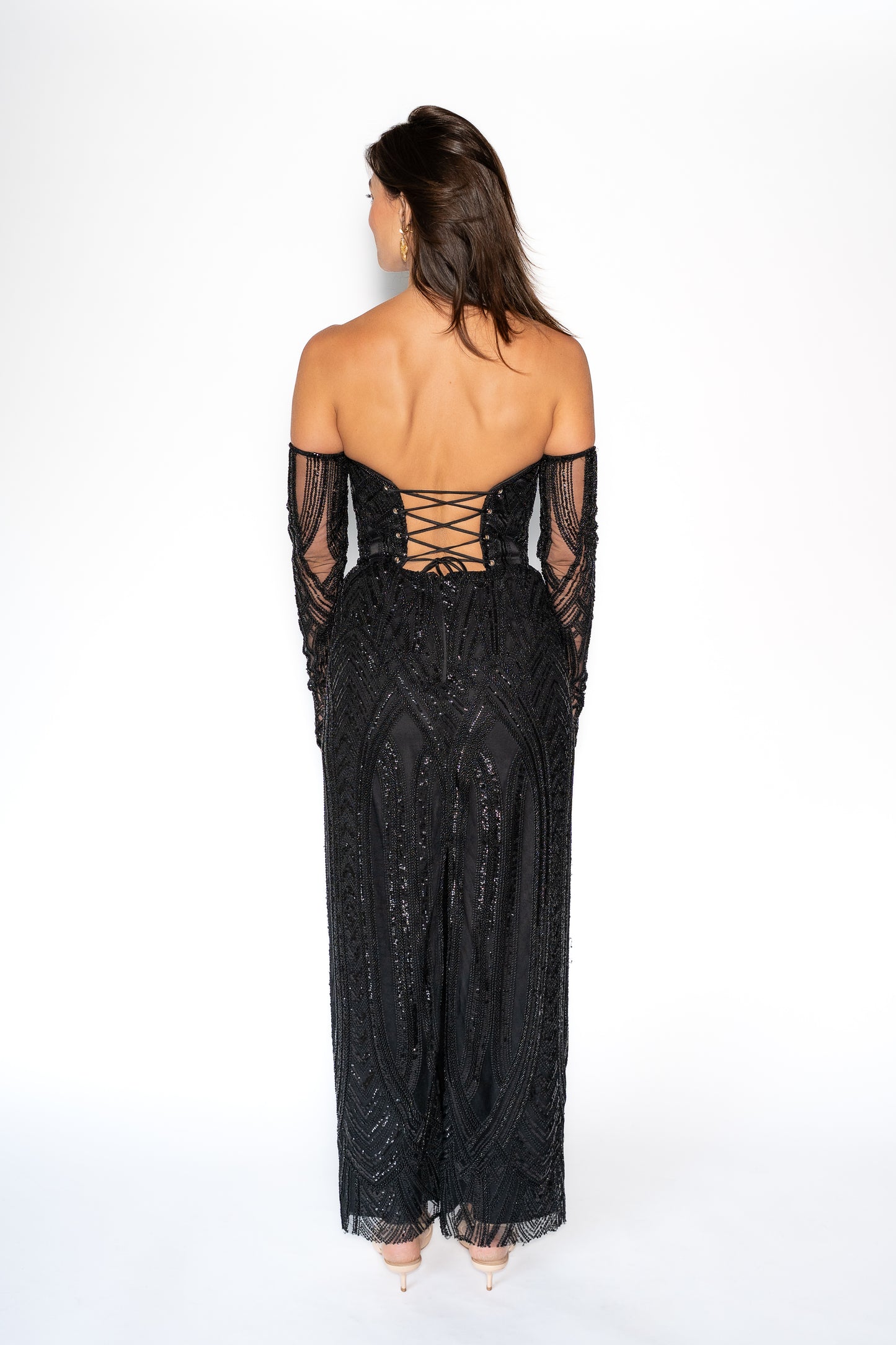 Strapless Beaded Gown