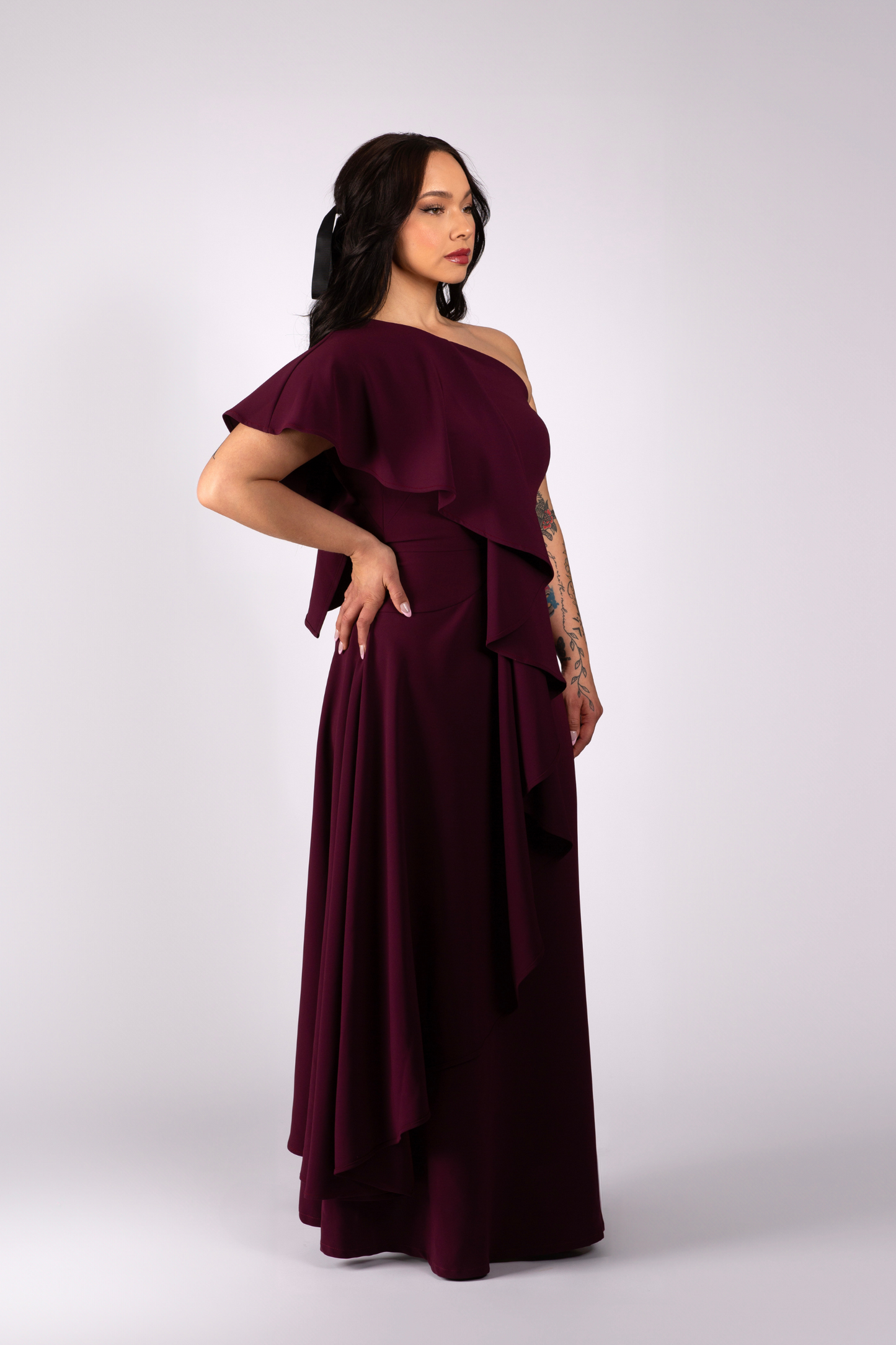 Asymmetric Drape Gown (Pre-Sale)