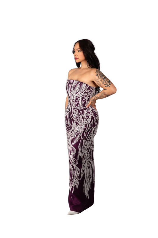 Alkaline Strapless Beaded Gown (Pre-Sale)