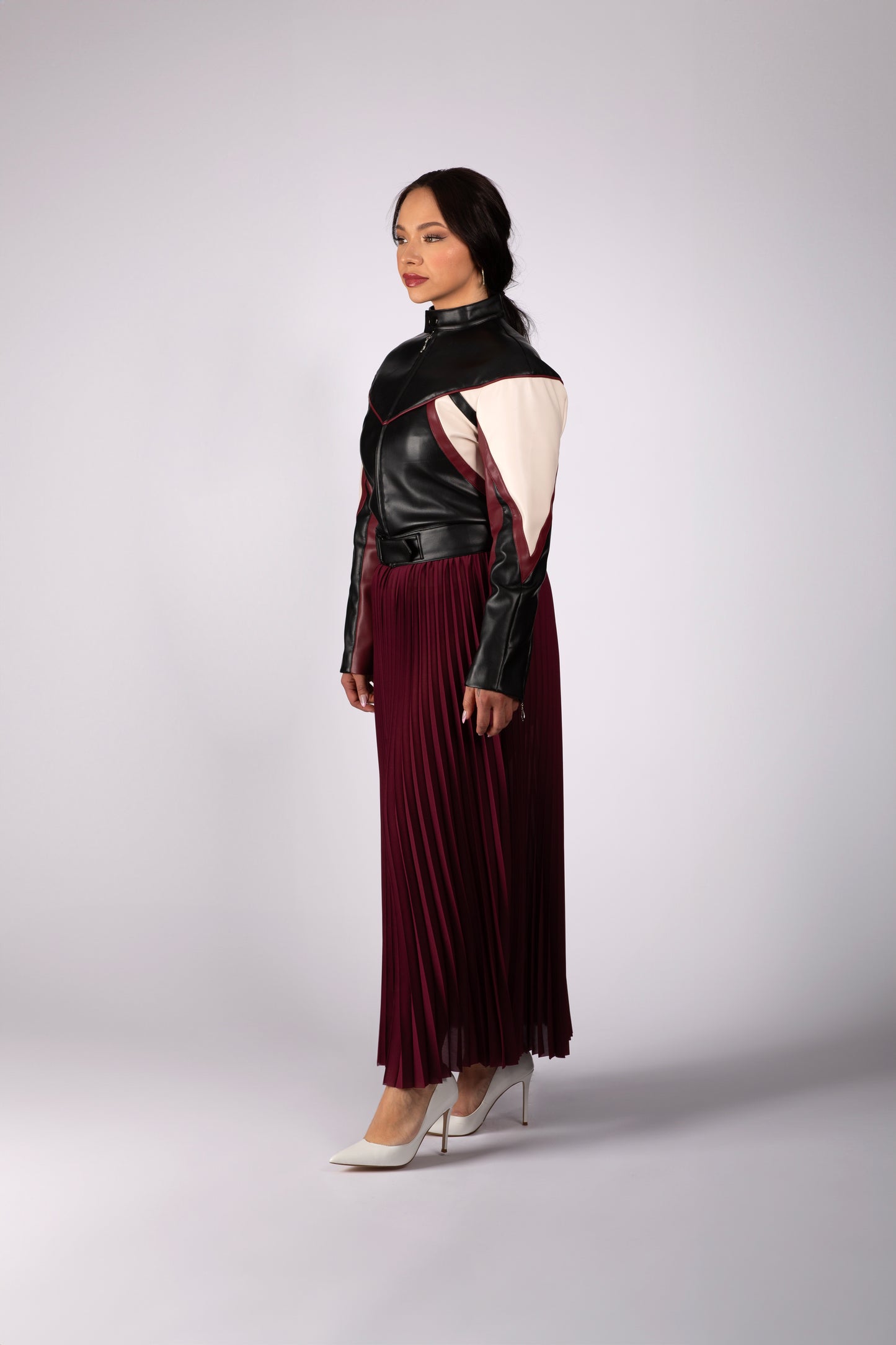 Burgundy Pleated Maxi Skirt (Pre-Sale) – Lesley Hampton