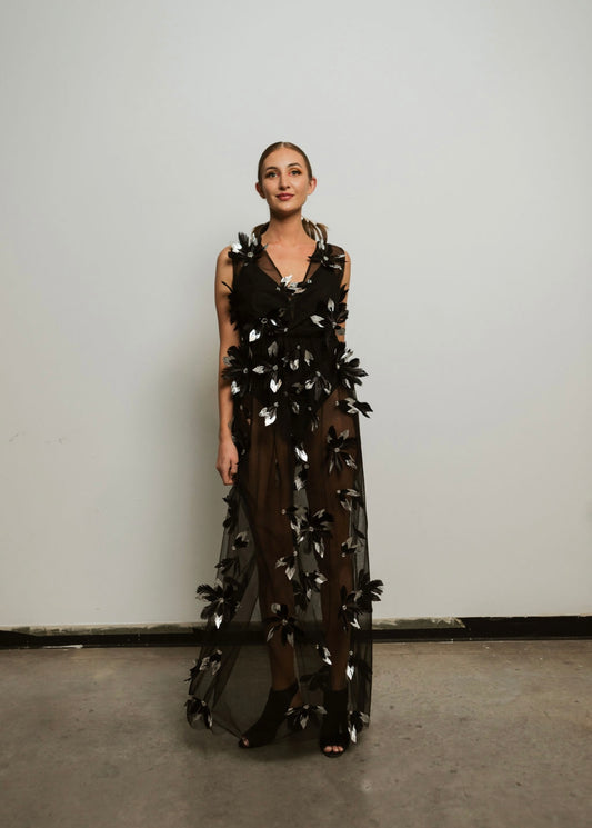 Feather Floral Maxi Dress (Pre-Sale)