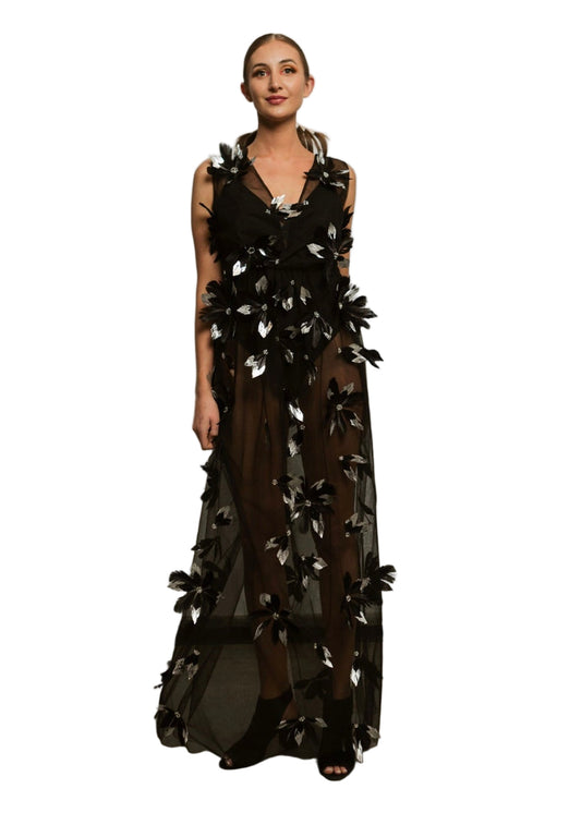 Feather Floral Maxi Dress (Pre-Sale)