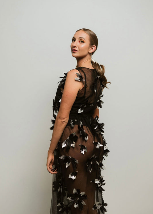 Feather Floral Maxi Dress (Pre-Sale)