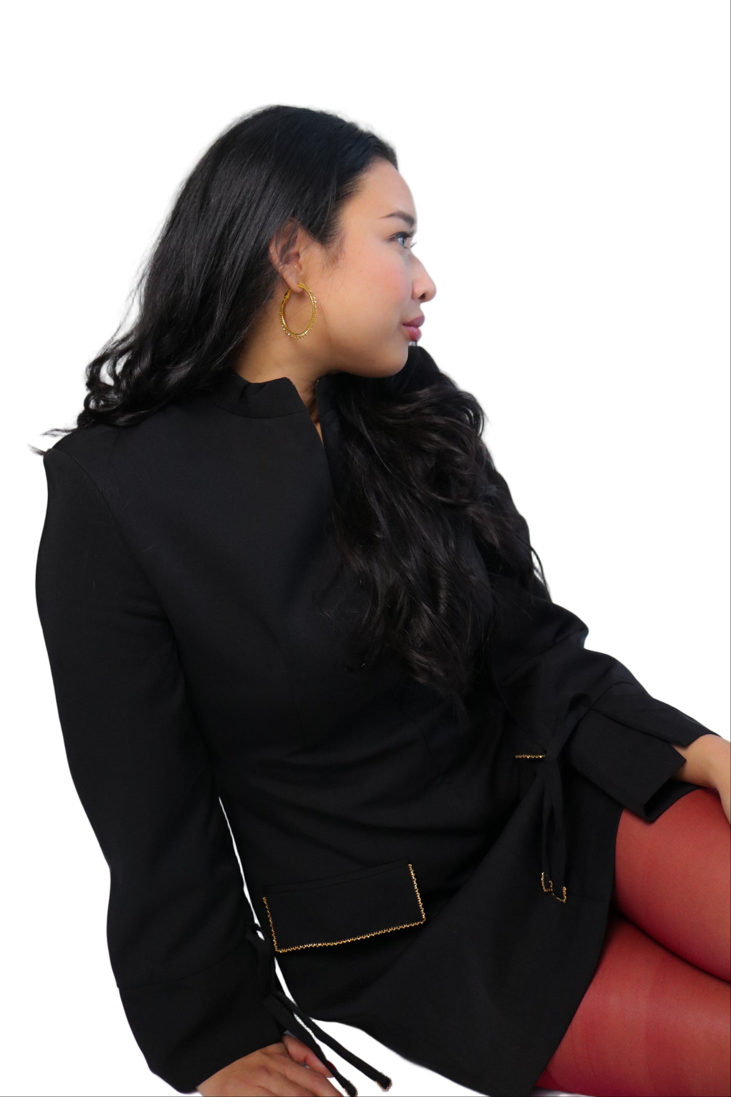 Zip Front Blazer Dress