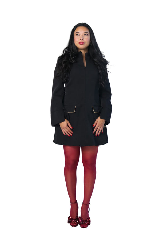 Zip Front Blazer Dress