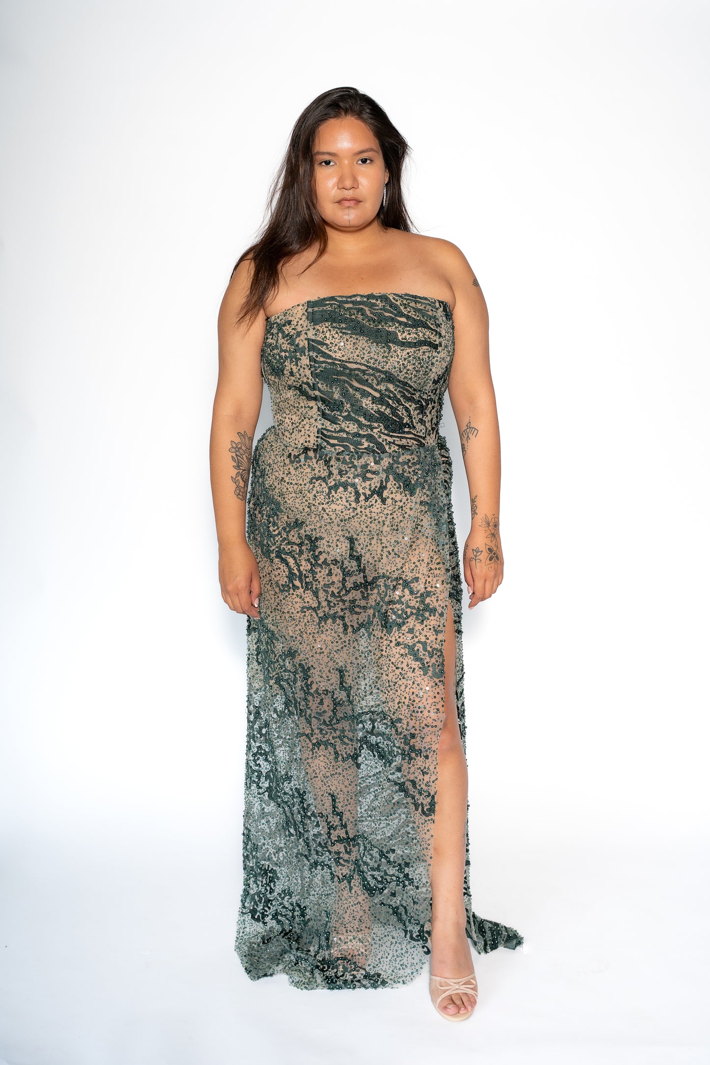 Emerald Strapless Gown