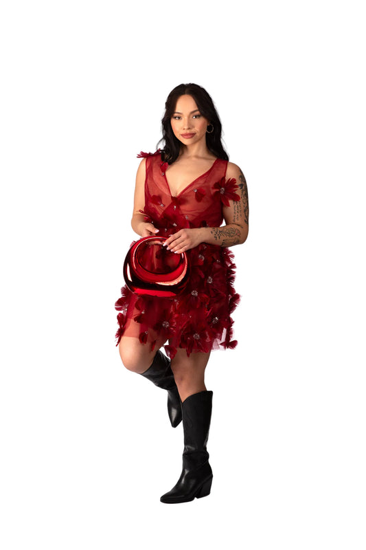 Feather Floral Mini Dress (Pre-sale)